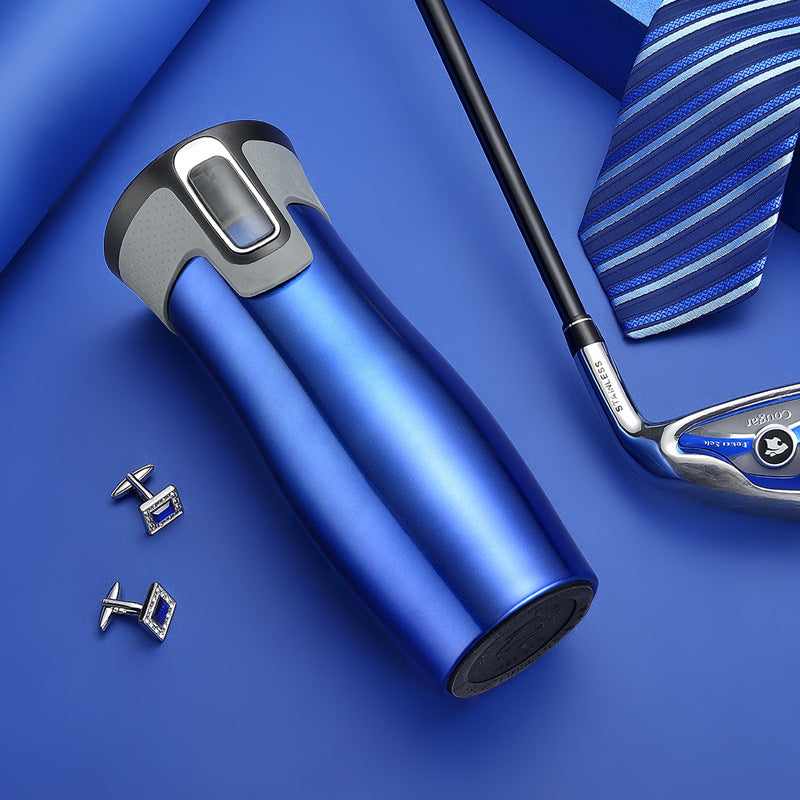 Double-walled stainless steel insulated mug — product view 4