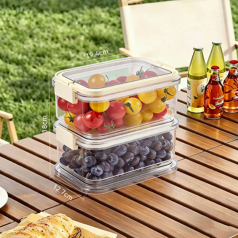 Fresh-keeping box with cooling element and drip tray — product view 1
