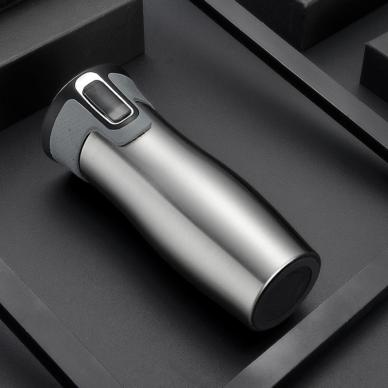 Double-walled stainless steel insulated mug — product view 1