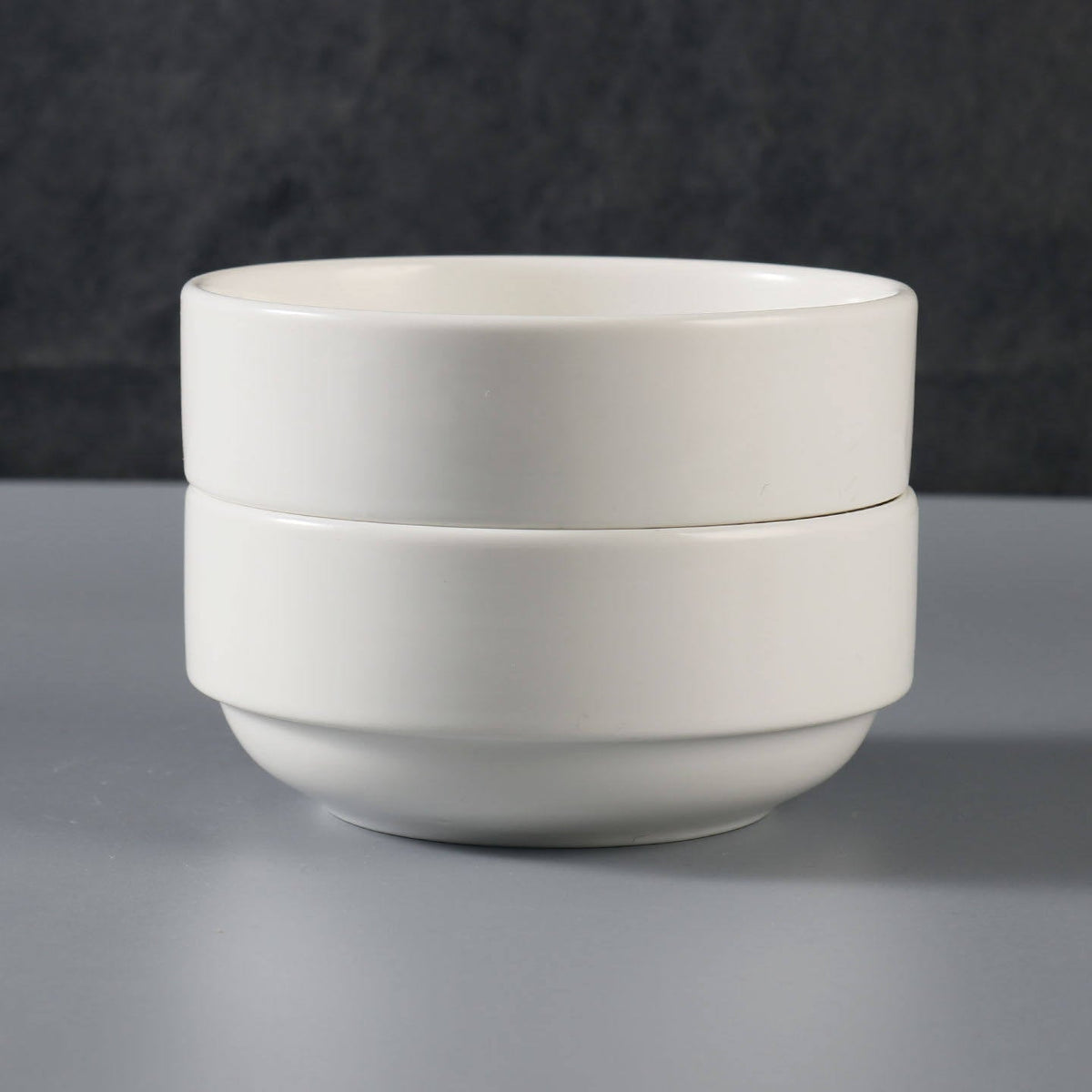 Ceramic soup bowl, round, white — product view 3