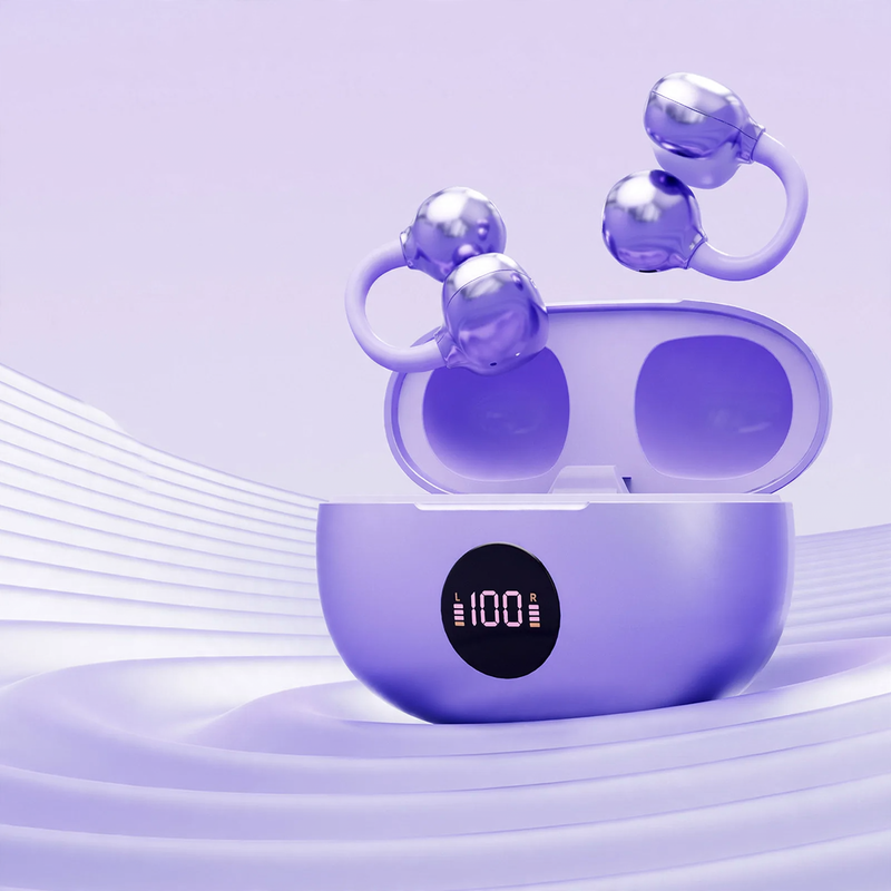 Bluetooth-ear-hook-headphones with voice display — product view 1