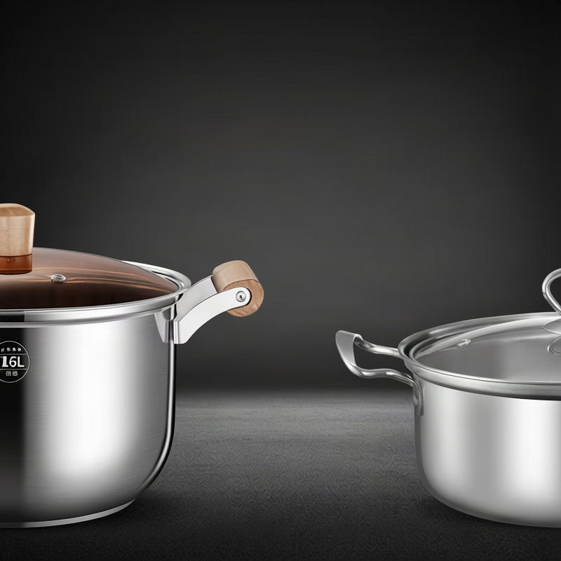 Stainless steel cooking pot 20 cm, 1.1–2 L, model HD190912 — product view 4