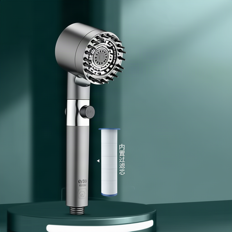 Showerhead with massage function and LED lighting — product view 3