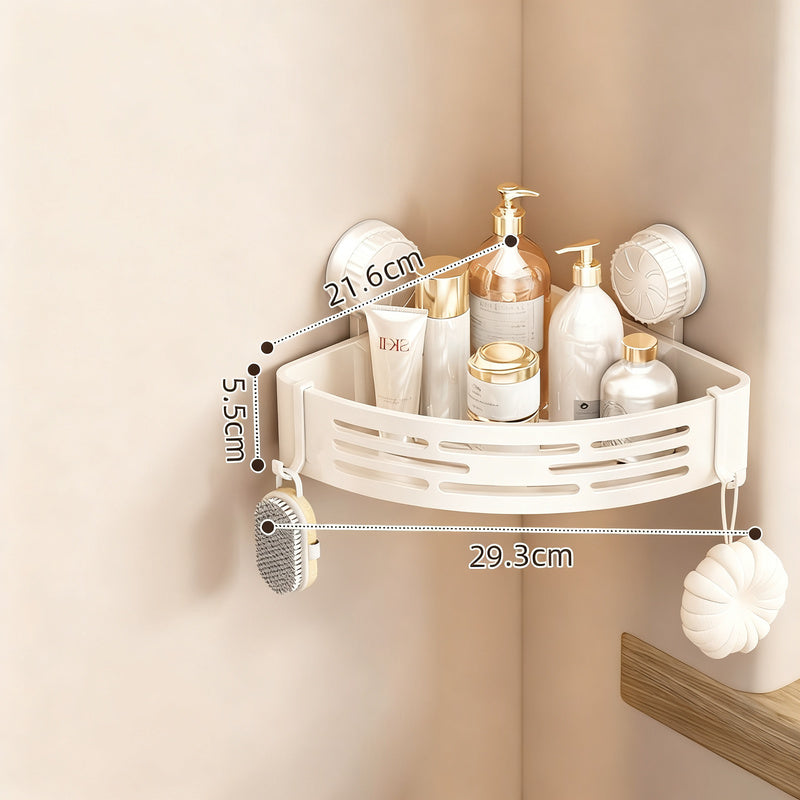 Triangle shelf with suction cup, ABS, for bathroom — product view 4