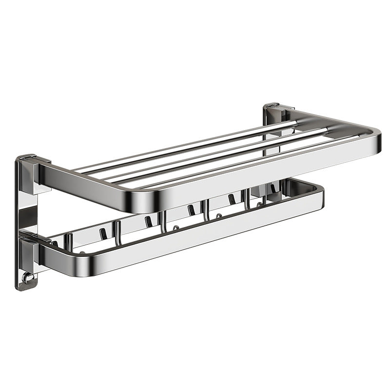 Stainless steel towel holder, wall-mounted, foldable — product view 2