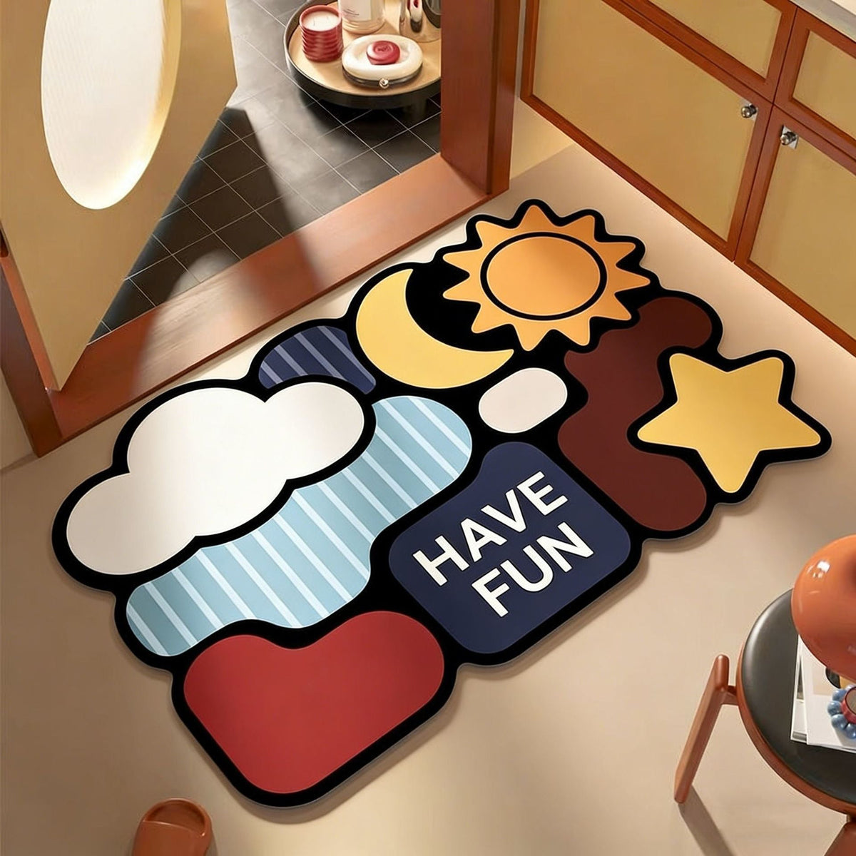 Cartoon doormat made of polyester, washable — product view 7