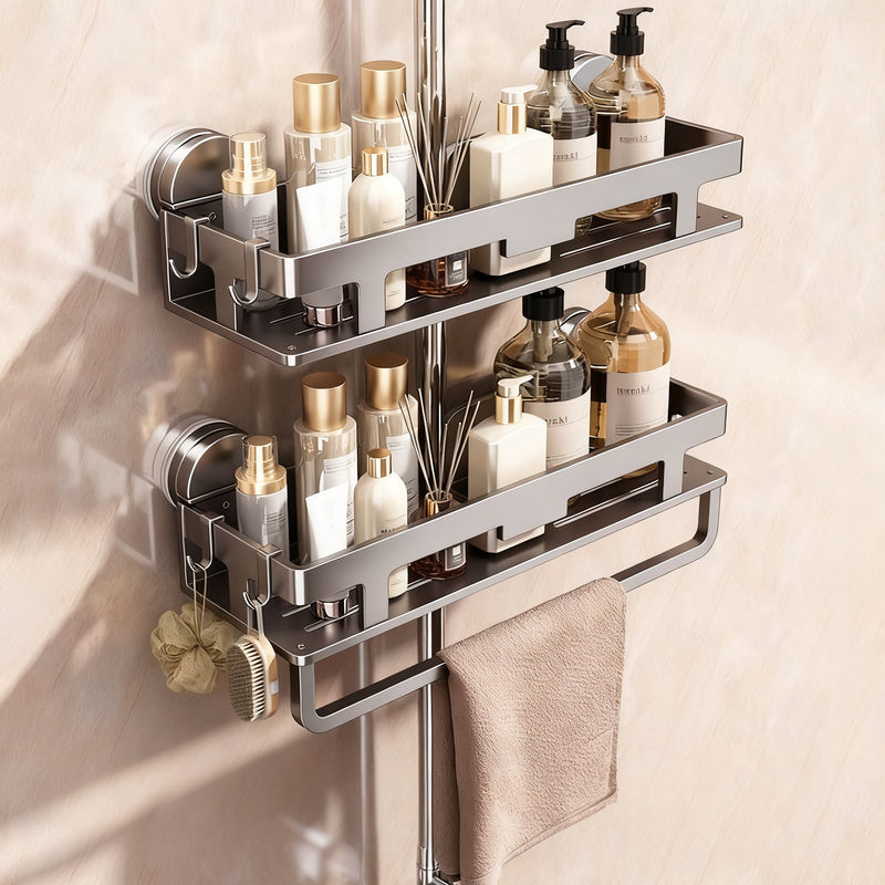 Shower shelf with suction cup or wall mounting — product view 5