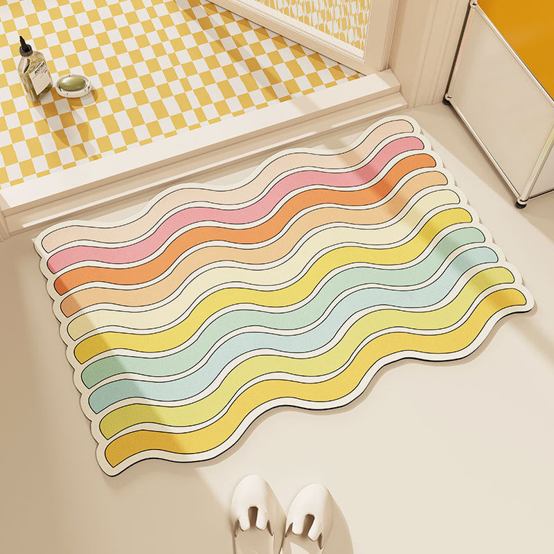 Rainbow bathroom mat, absorbent — product view 1