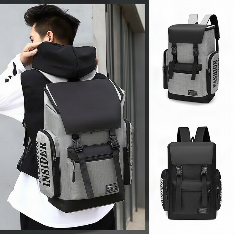 Men's canvas backpack, up to 16-inch laptop, breathable — product view 1
