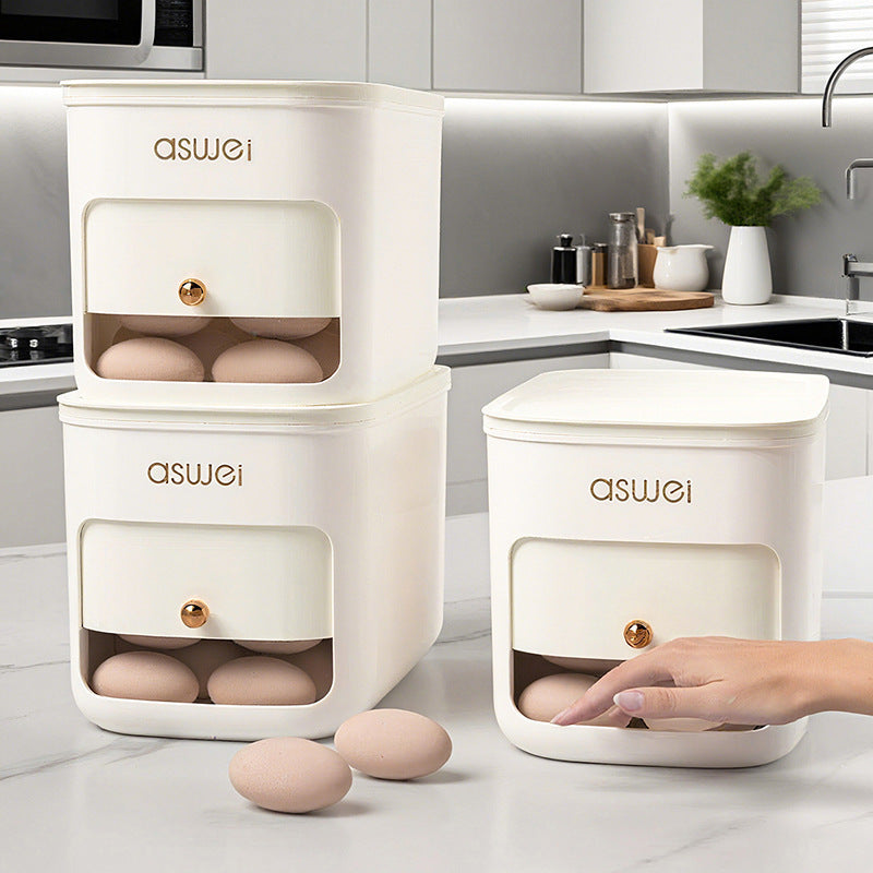 Refrigerator egg box with rolling mechanism — product view 1