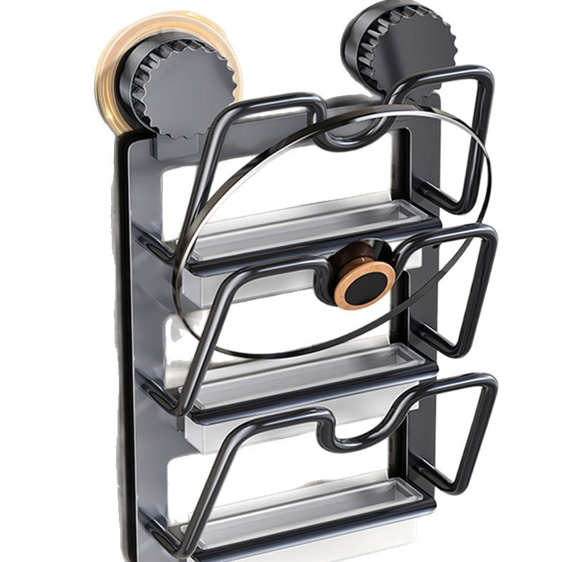 Wall shelf for pot lids with suction cup — product view 4