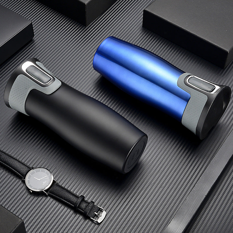 Double-walled stainless steel insulated mug — product view 3
