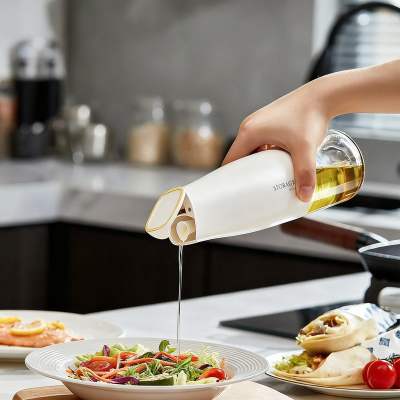 Glass bottles for oil and spices with automatic closure — product view 2