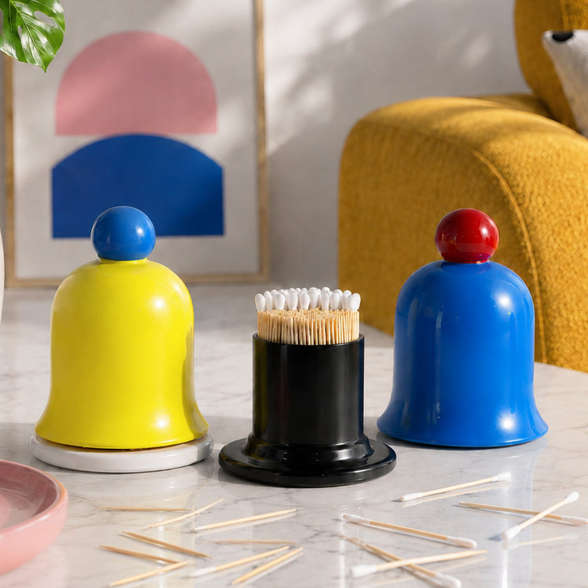 Toothpick box with bell, ABS plastic — product view 3