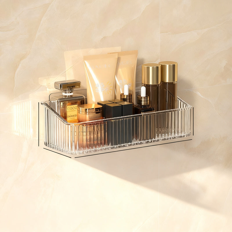 Transparent bathroom wall shelf, no drilling — product view 7