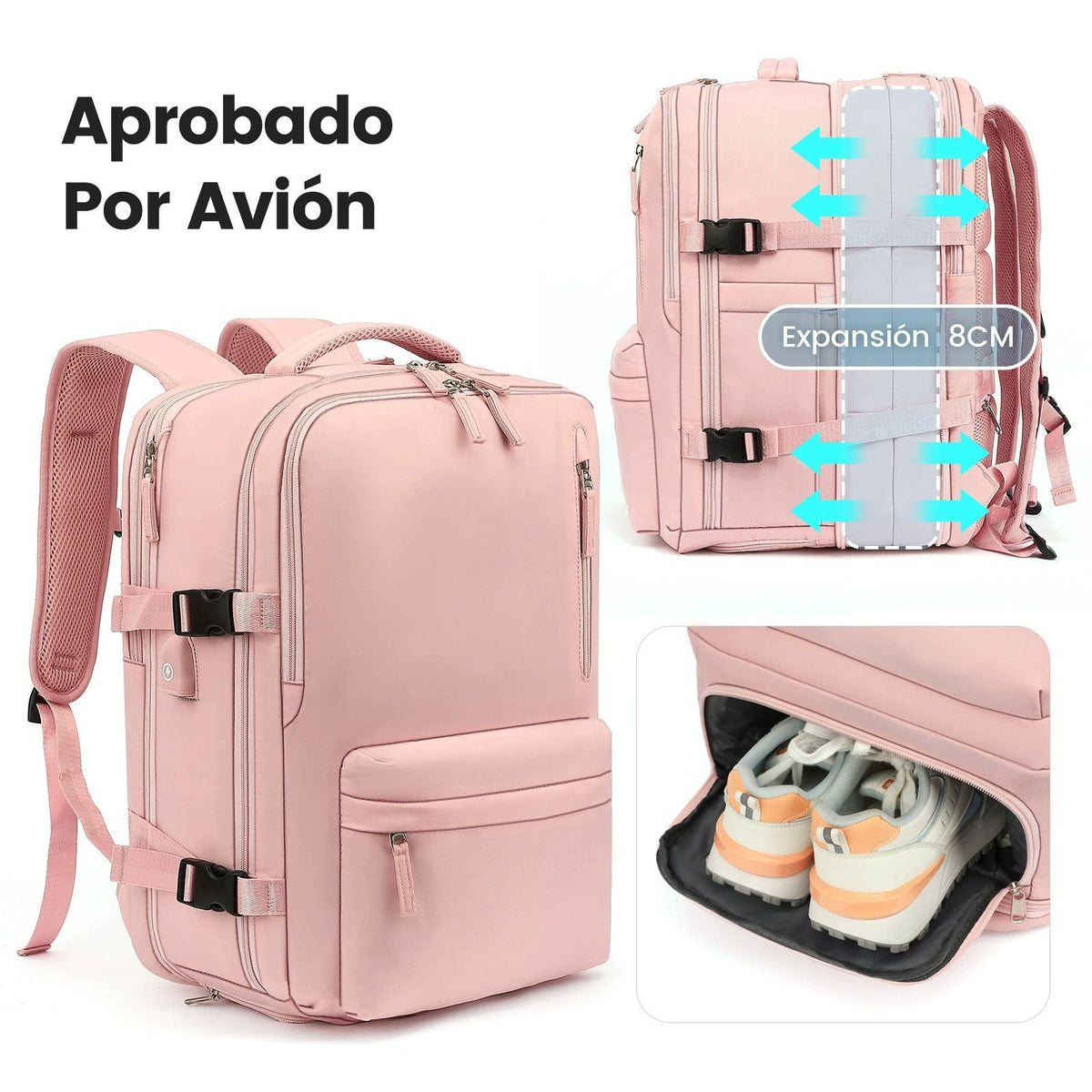 Expandable travel backpack, 36–55 L, for laptops — product view 1