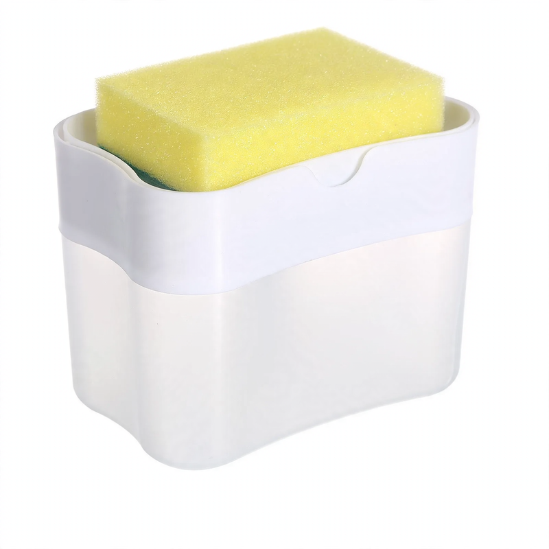 Dish soap dispenser with sponge holder — product view 6