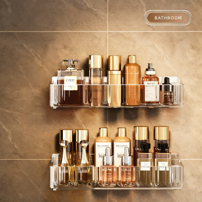 Acrylic wall shelf for bathroom, no drilling — product view 2
