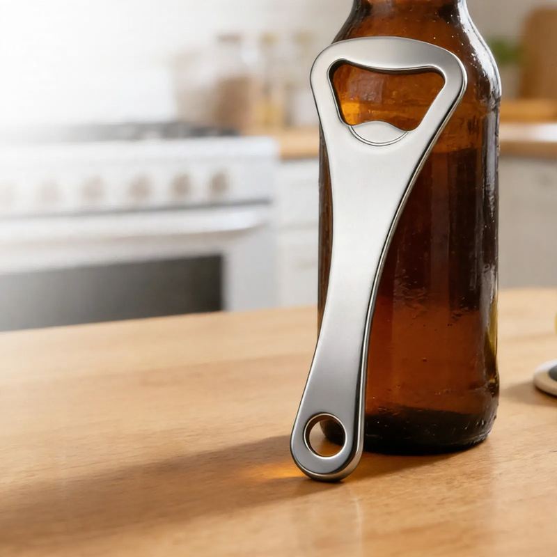 Steel bottle opener, portable — product view 1