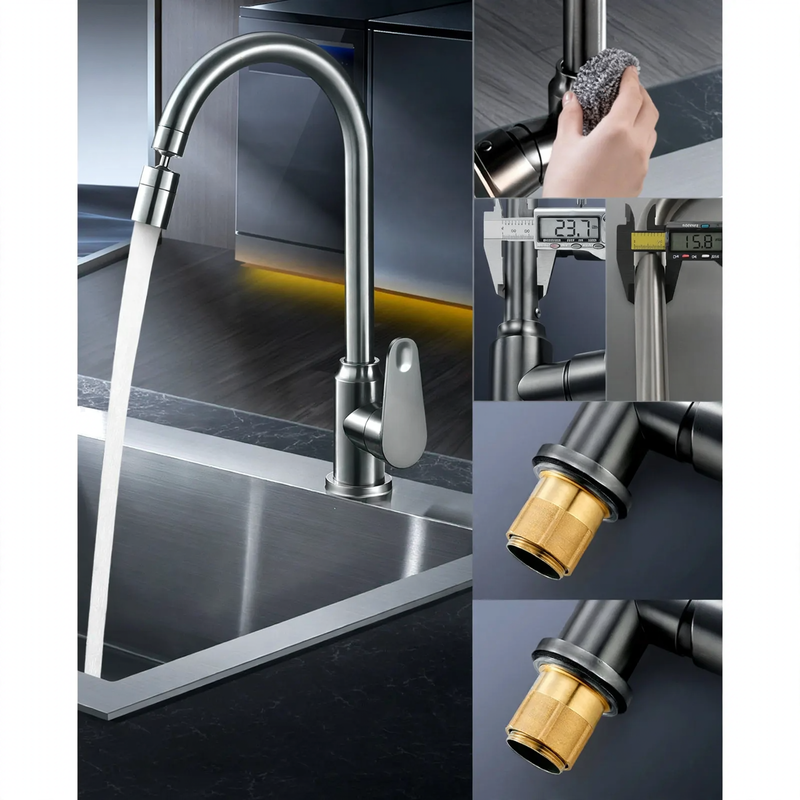 Kitchen mixer with universal joint and pressure compensation — product view 4