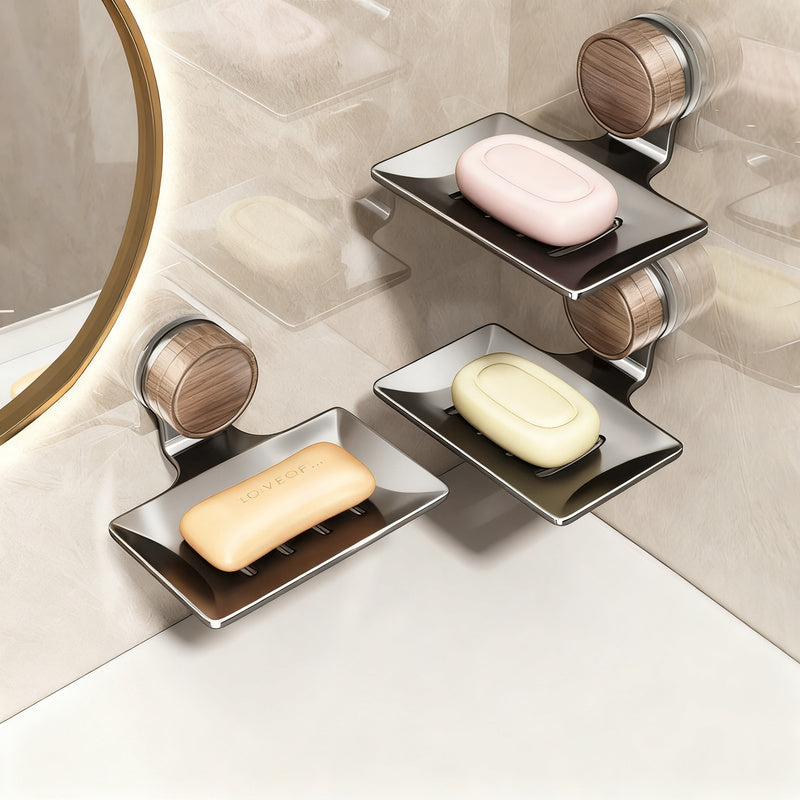 Double-layer soap dish with suction cup — product view 7