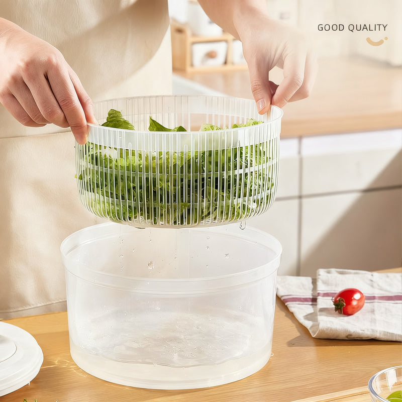 Manual salad spinner made of plastic — product view 2