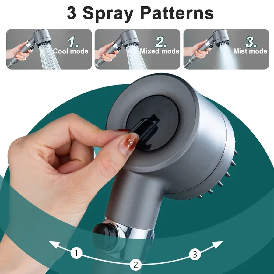 High-Pressure Shower Head with Microhole Water-Saving Plate — product view 6