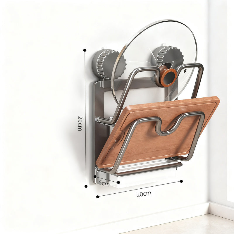 Wall shelf for pot lids with suction cup — product view 5