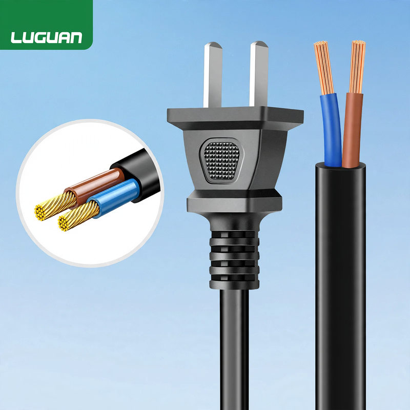 Power cable with flat plug, PVC jacket — product view 1