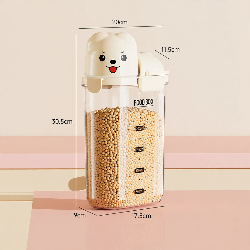 Plastic storage container with lid, transparent — product view 5