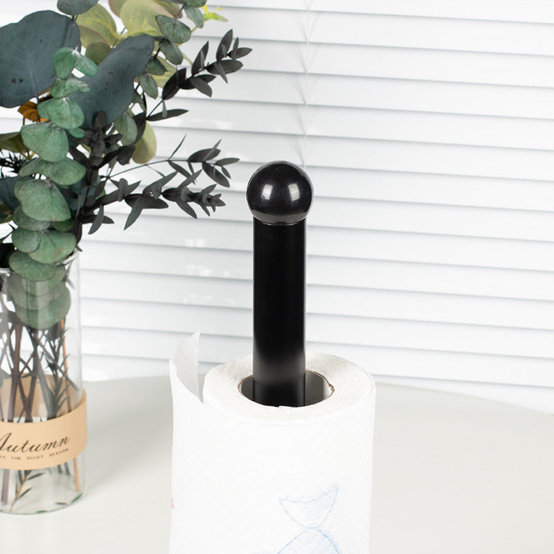 Standing paper roll holder made of stainless steel, black — product view 2