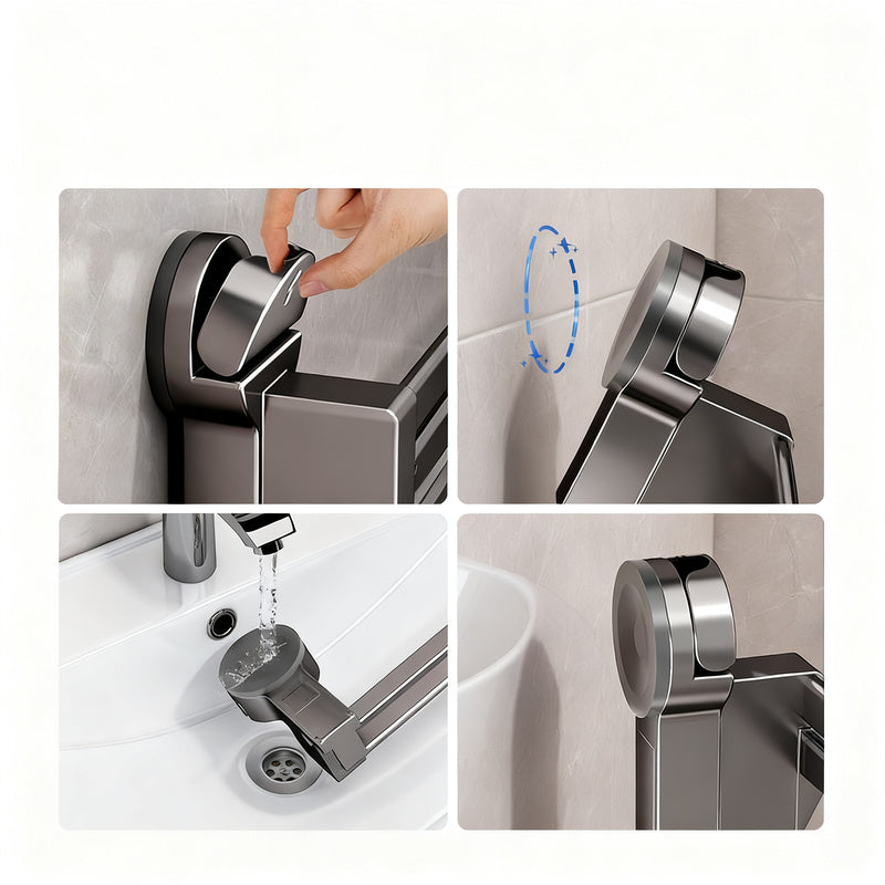 Bathroom slipper holder with suction cup, extendable — product view 4
