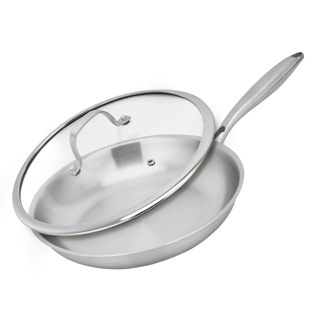 Sauté pan, 304 stainless steel, 3-ply — product view 4