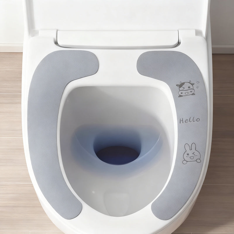 Plush toilet seat cover, self-adhesive — product view 1