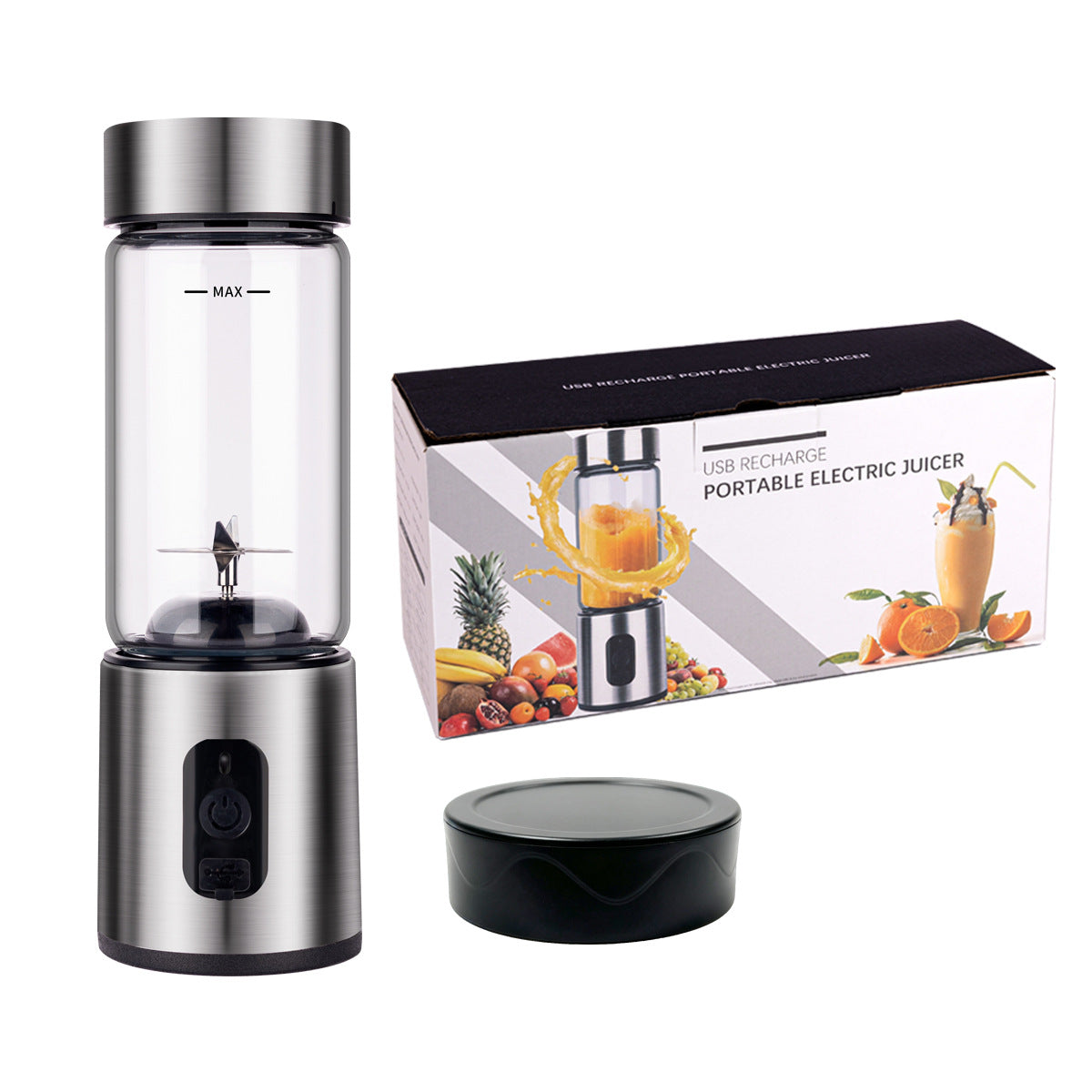 Portable juicer made of borosilicate glass, 400 ml — product view 7