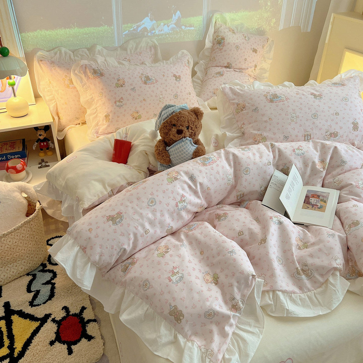 Cotton bedding with cartoon motifs, 4-piece — product view 6