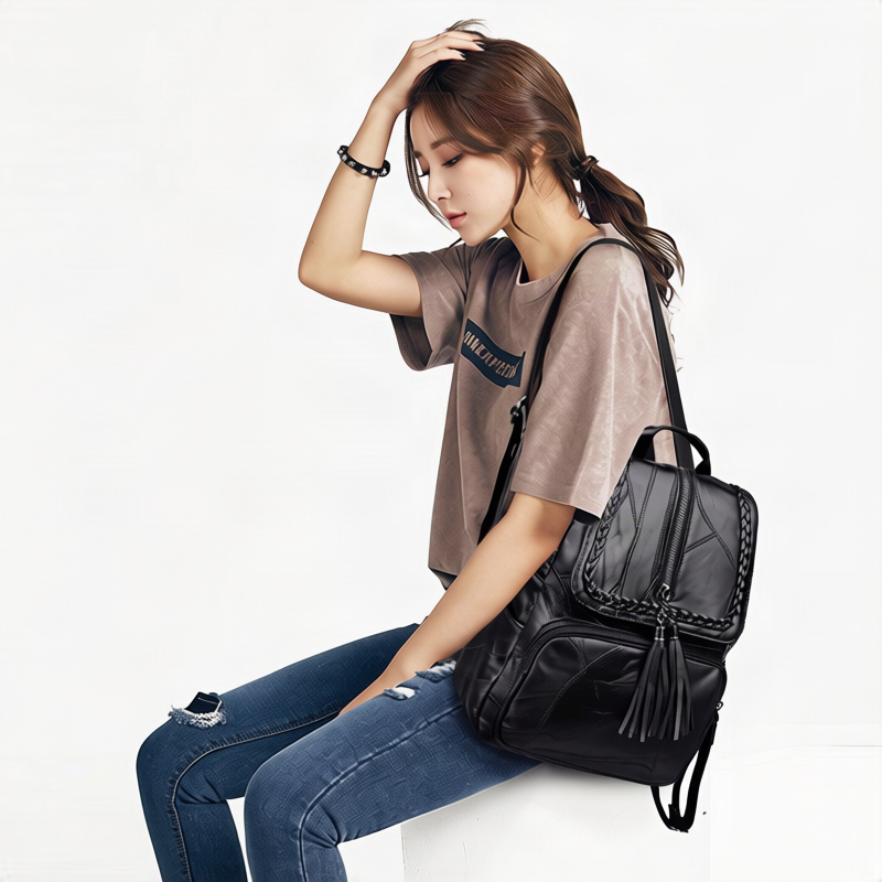 Women’s Backpack made of PU Leather, 20–35 L, Model 2066 — product view 4