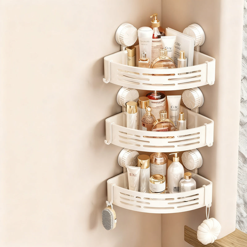 Triangle shelf with suction cup, ABS, for bathroom — product view 5