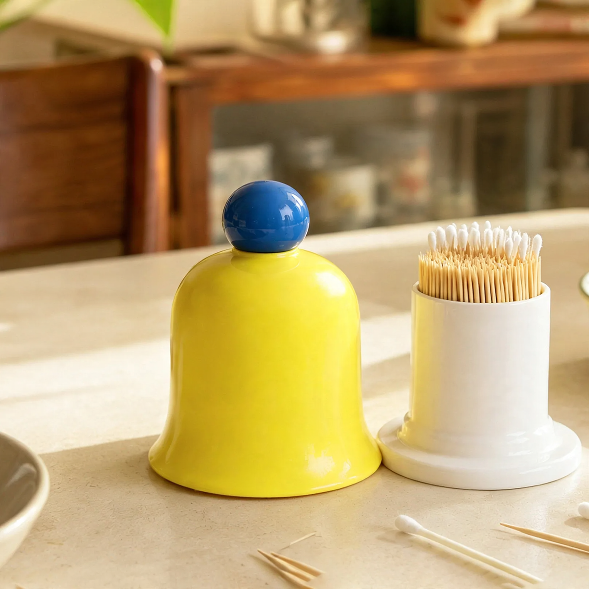 Toothpick box with bell, ABS plastic — product view 6