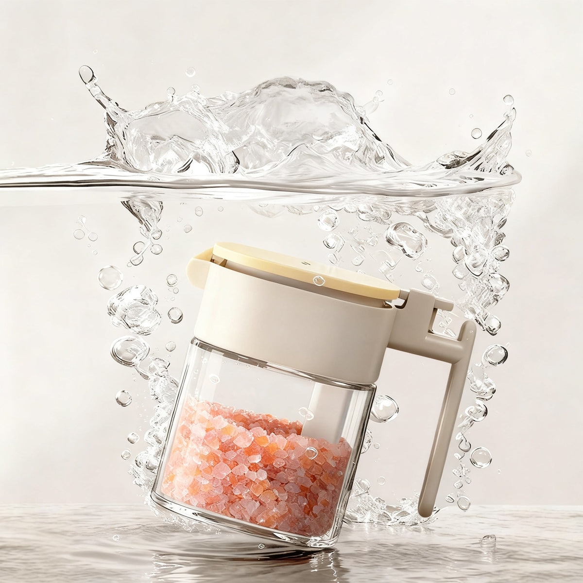 Spice jar with spoon, glass, airtight — product view 2