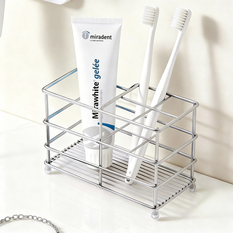 Stainless steel toothbrush holder, tray — product view 2