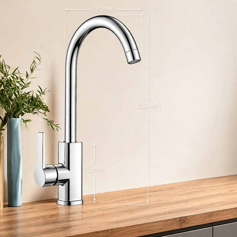 Kitchen faucet with splash guard, swivel, model S-10804 — product view 7