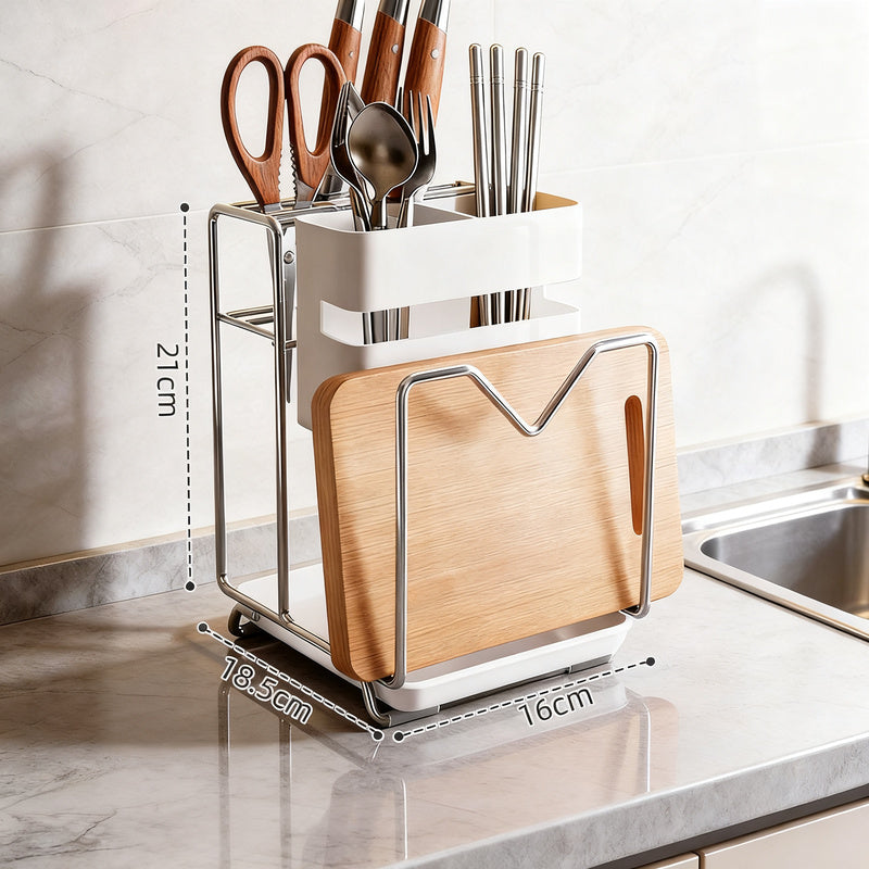 Multifunctional knife block set with catch tray — product view 5