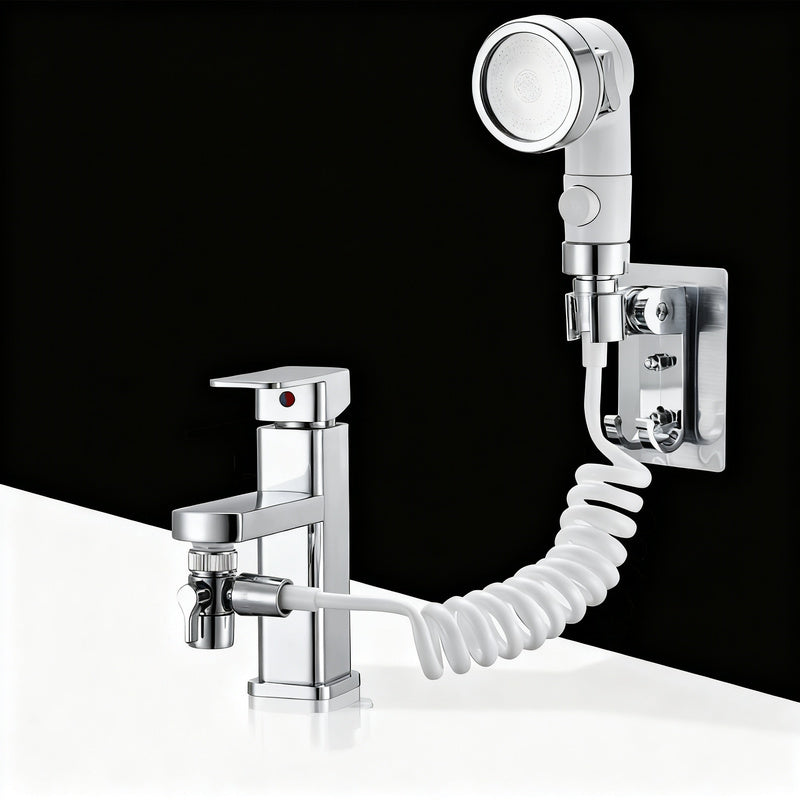 Faucet attachment with shower head and filtration — product view 1