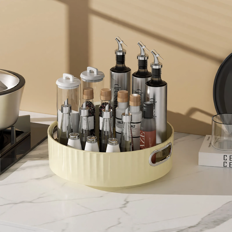 Large rotating spice rack, plastic, retro design — product view 1