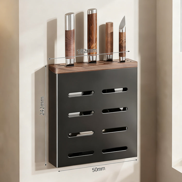 Kitchen roll holder with aluminum and walnut wood — product view 5