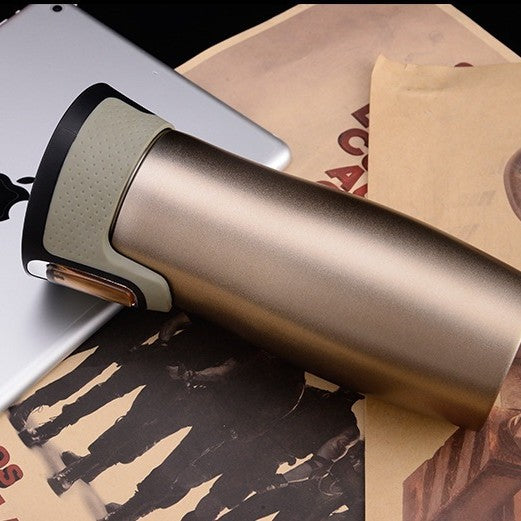 Double-walled stainless steel insulated mug — product view 2