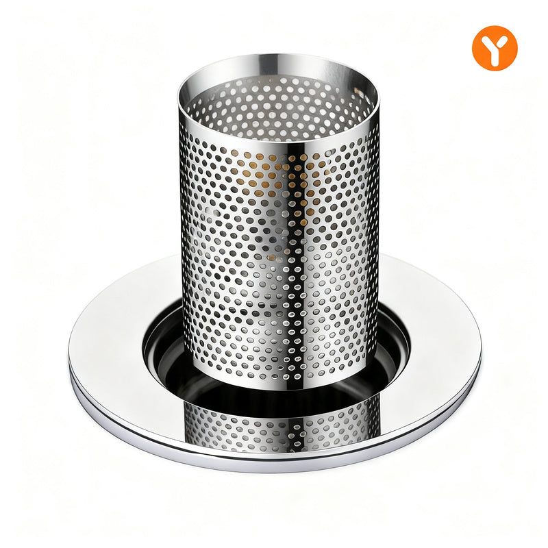 Push-button drain valve for sink, copper-plastic — product view 3