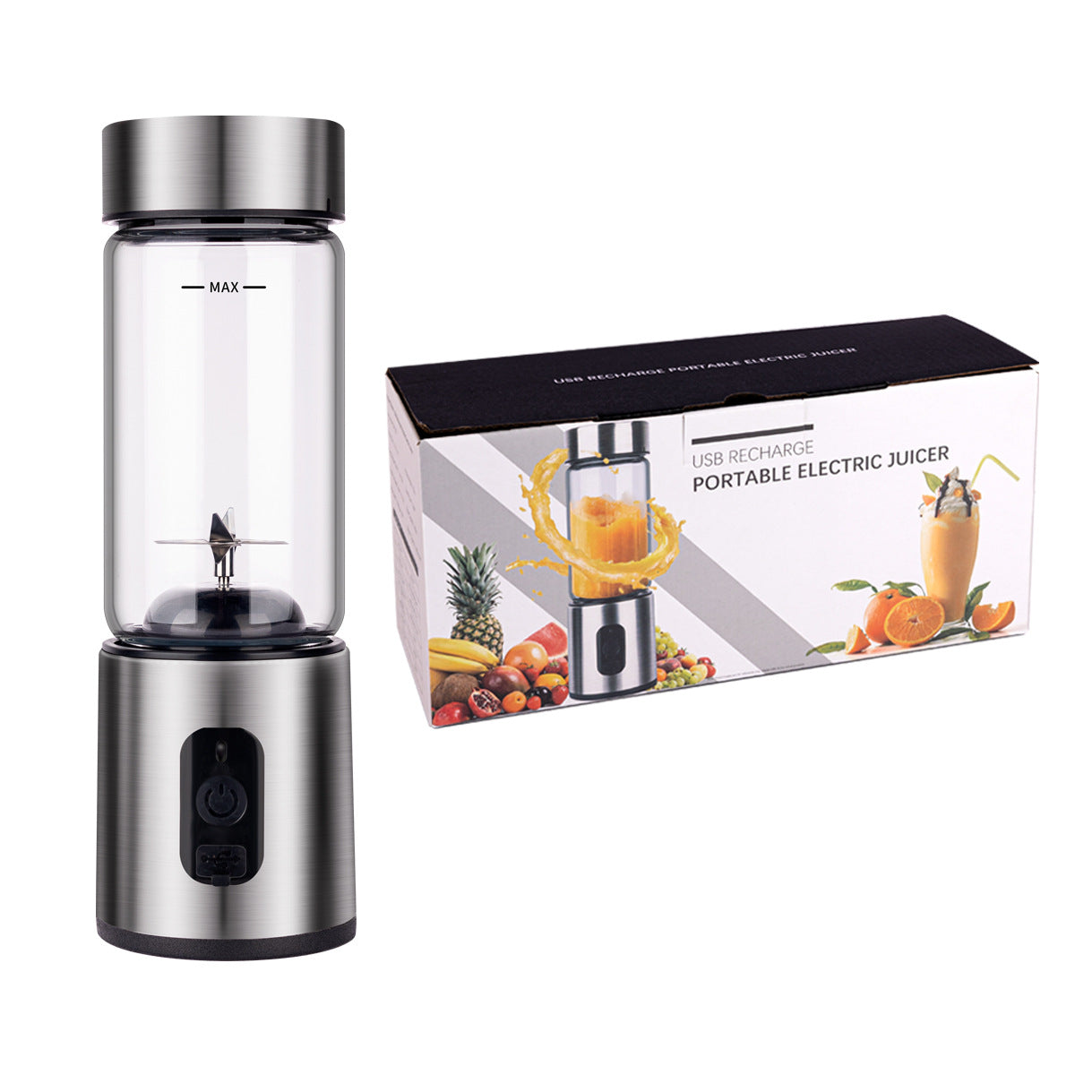 Portable juicer made of borosilicate glass, 400 ml — product view 6