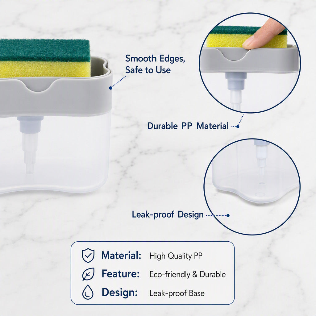 2-in-1 sponge brush holder with soap dispenser — product view 4